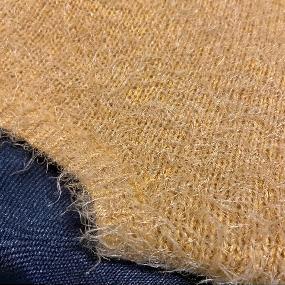 ‼️CLEARANCE Item‼️| Fuzzy Gold Scrunch Sweater - Picture 9 of 9